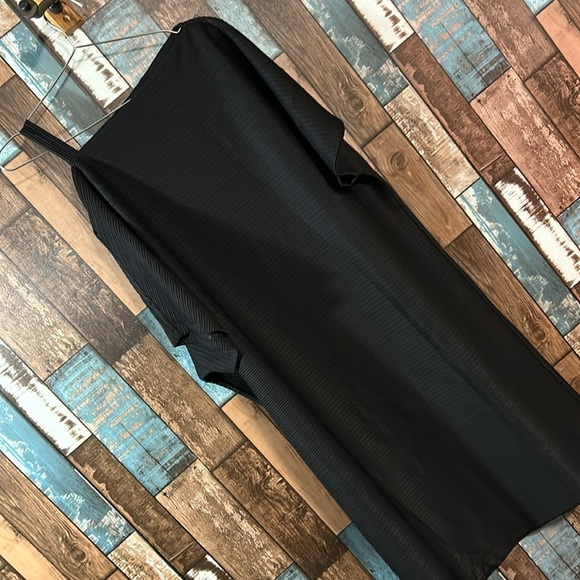 S. Deer large black one shoulder button strap fancy stretchy dress - Picture 12 of 16